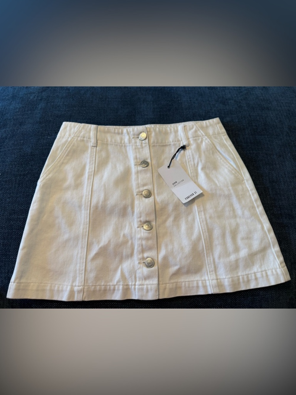 Forever 21 White Button-Front Mini Skirt